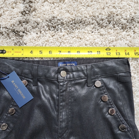 NWT Ramy Brook Black Coated Helena Pants Size 25 - Picture 9 of 12